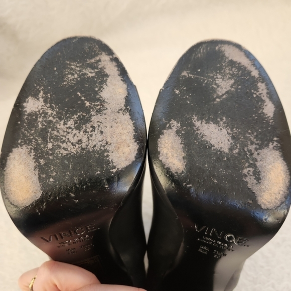 Vince Aren Open Toe Black Leather Bootie Size 7.5 - Picture 13 of 13